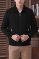 Turbo Textured Stripe Design Imp Men's Wool Jacket In Black