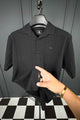 Turbo Minimalist Design Half Sleeve Casual Shirt In Black
