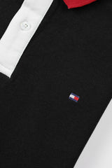 Tomy Signature Dual Tone Men's Polo Shirt In Black