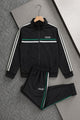 Adds Retro Chest Stripe Zipper Men's Co-Ord Set