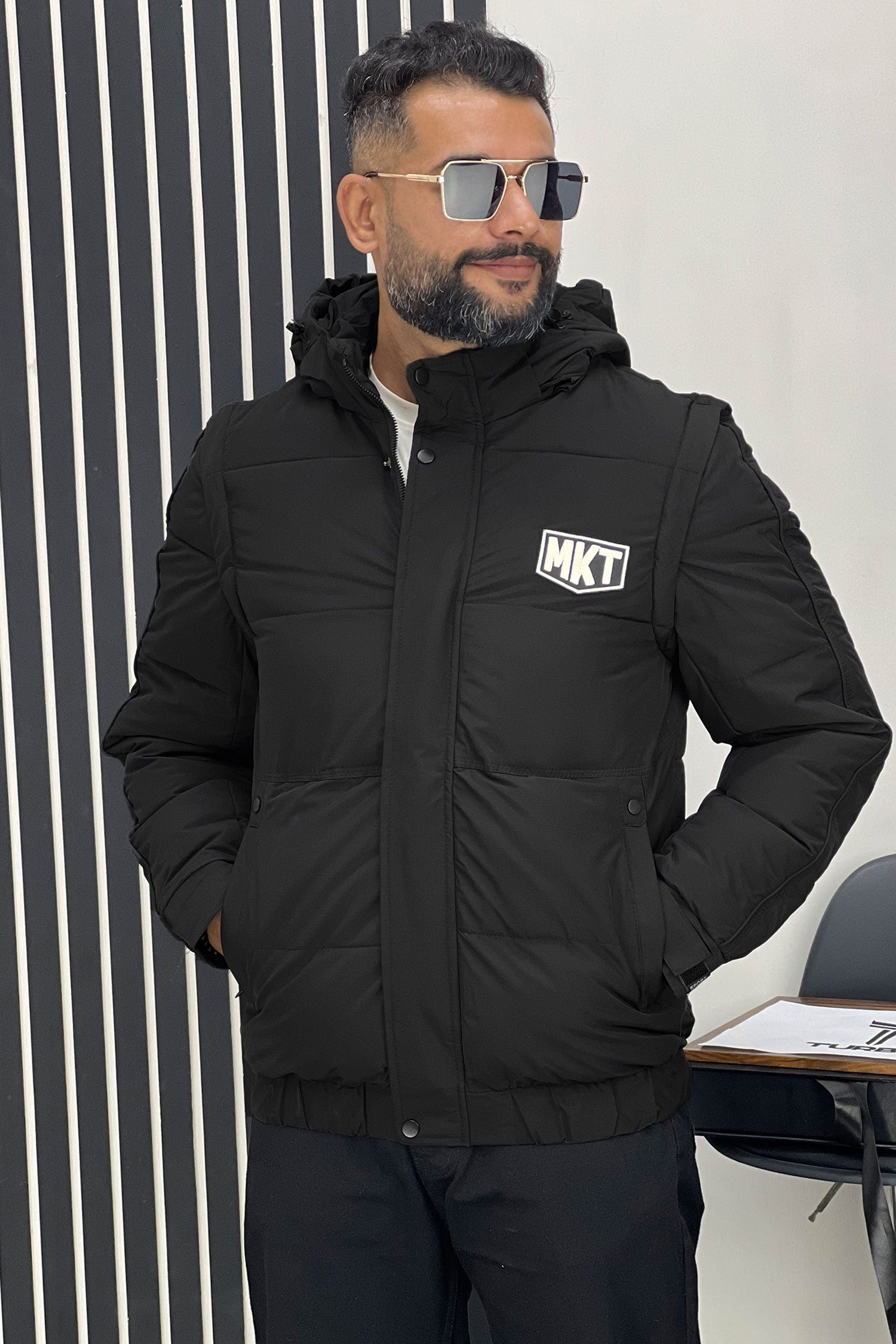 Mkt Removable Sleeves Imported Puffer Jacket