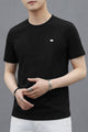 Mens Plain Wear Round Neck T-shirt In Black