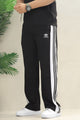 Adds Straight Side Lining Loose Bottom Trouser In Black