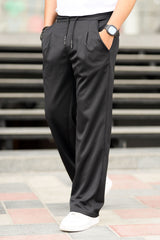 Relaxed Straight Baggy Loose Bottom Trouser in Black