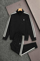 Polo Pony Style Side Stripe Men's Co-Ord Set In Black
