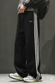 Turbo High Street Side Stripe Loose Bottom Trouser In Black