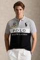 Plo Rph Lren Custom Fit In Two-Tone Men's Polo Shirt In Light Grey