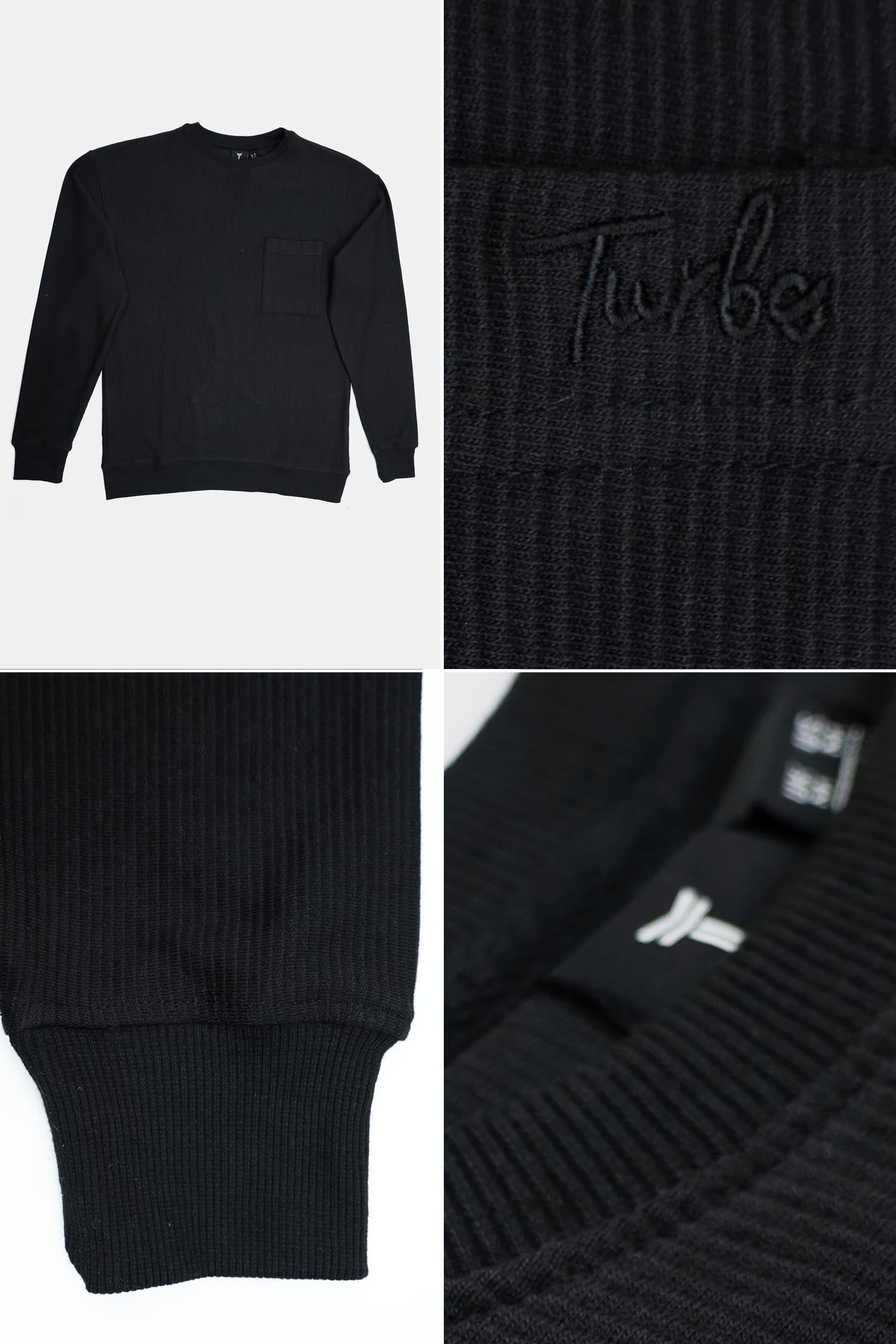 Turbo Pocket Style Embroided Men's Sweatshirt In Black