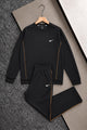 Nke Active-Wear Piping Men's Co-Ord Set In Black