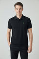 Turbo Polo Collar Tipping Men's Polo Shirt In Black