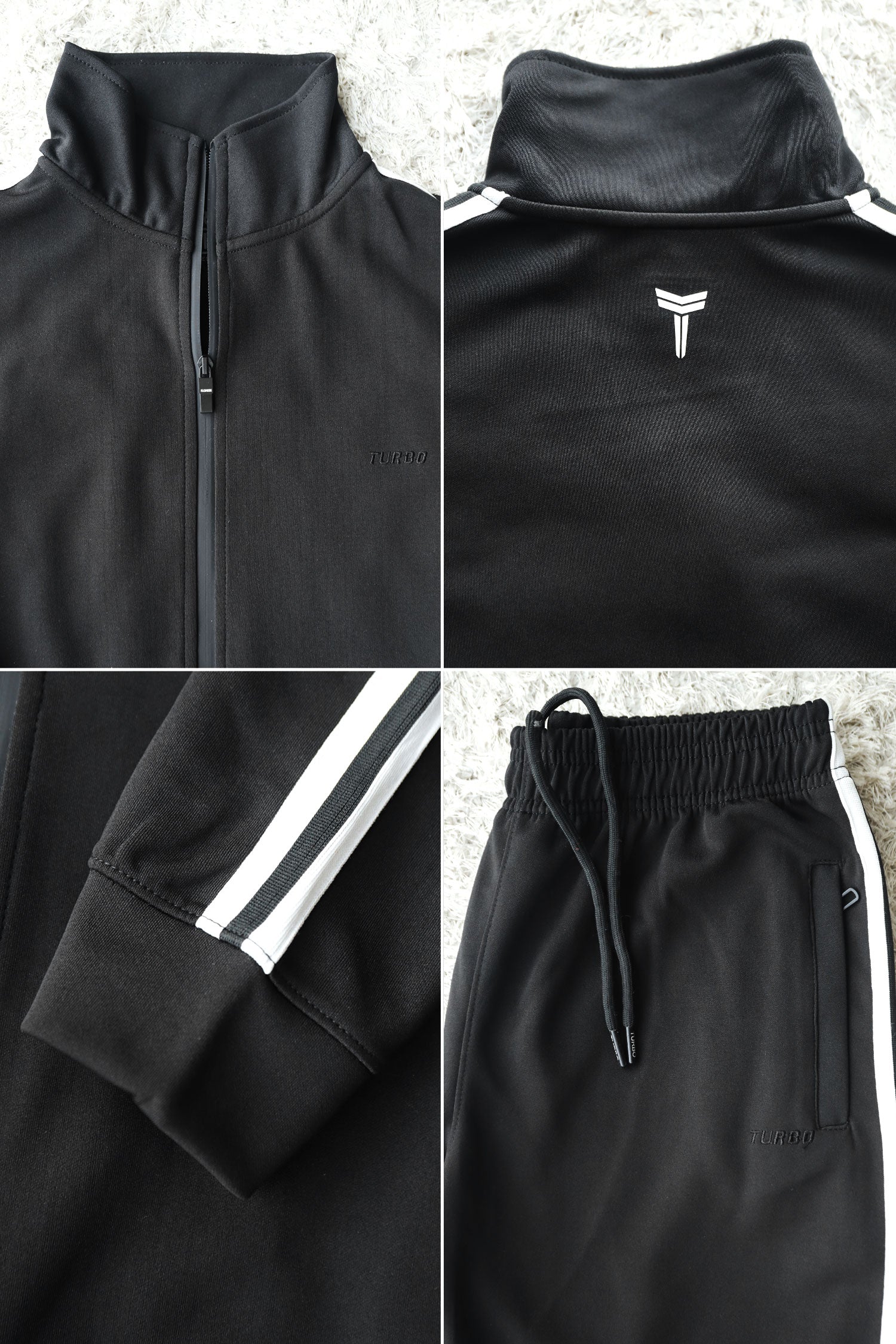 Turbo Strip Panel Men Zipper Tracksuit