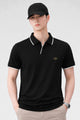 Turbo Classic V-Neck Men's Polo Shirt In Black