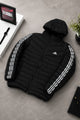 Adds Signature Three-Stripes Bubble Puffer Jacket In Black