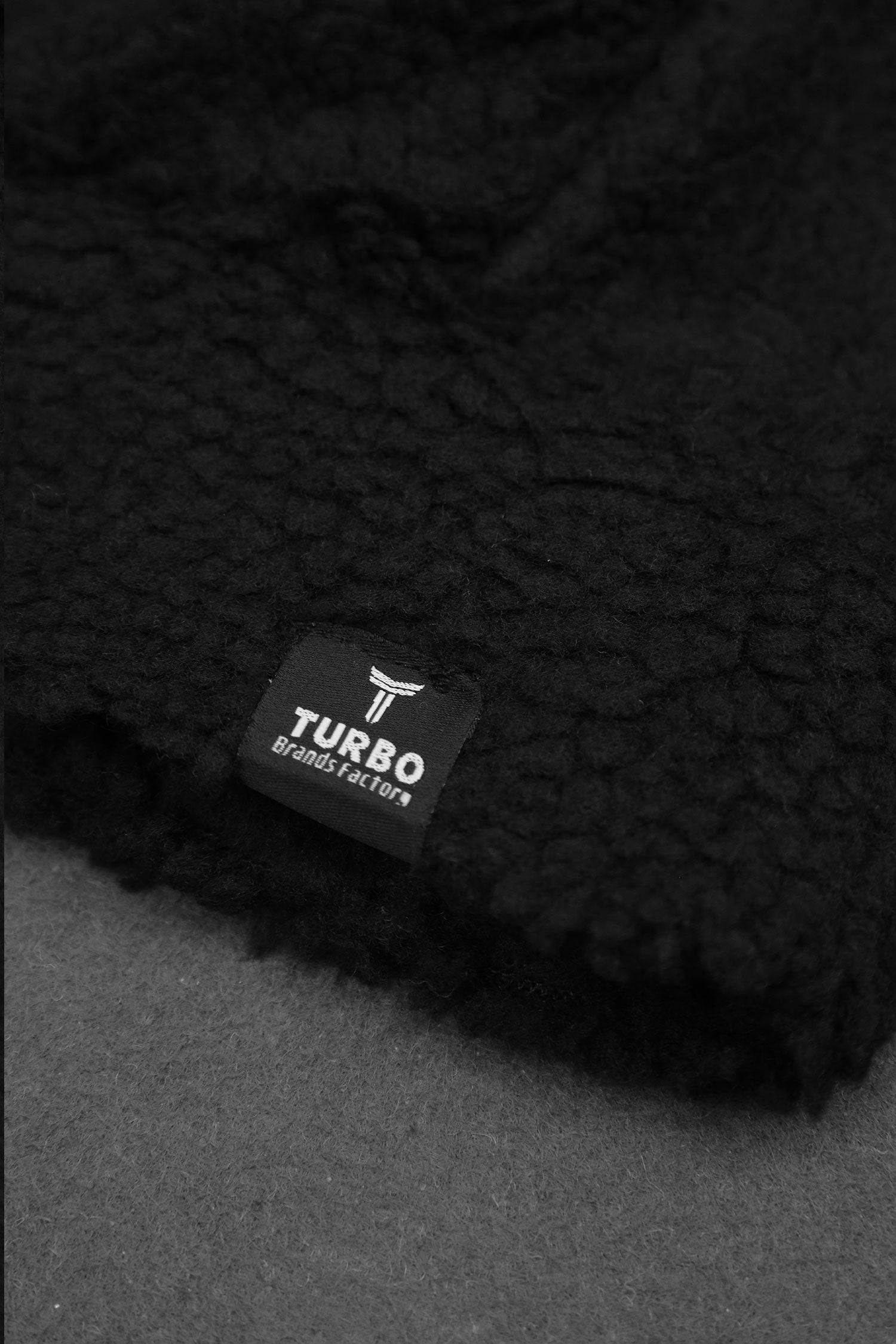 Turbo Cozy Imported Sherpa-Lined Hoodie In Black