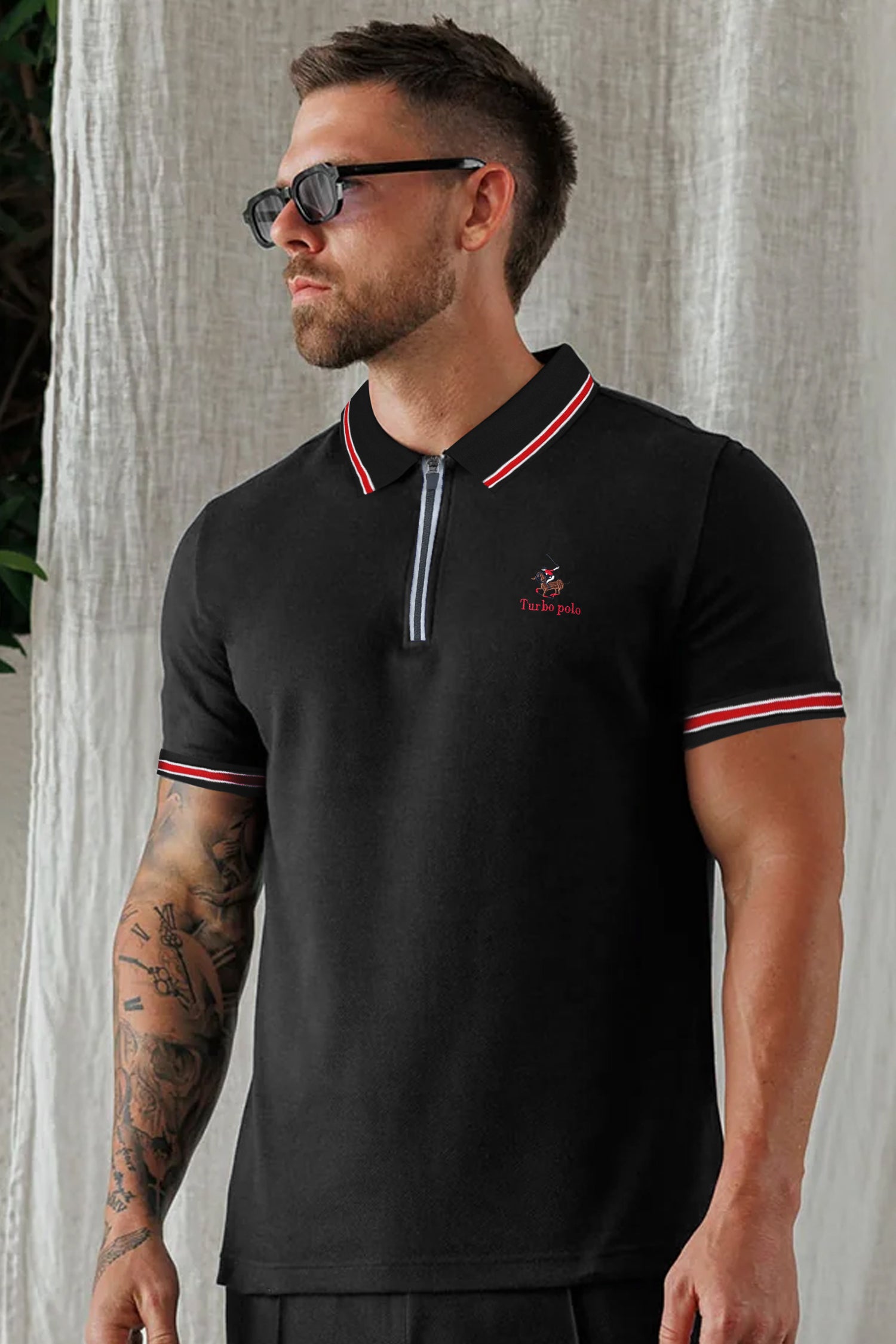 Turbo Polo x R/L Zip Collaered Men's Polo Shirt