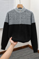 Organic Color-Block Quarter-Zip Imported Rabbit Wool Men's Sweater