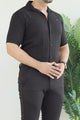 Turbo Endless Cool Embossed Casual Shirt In Black