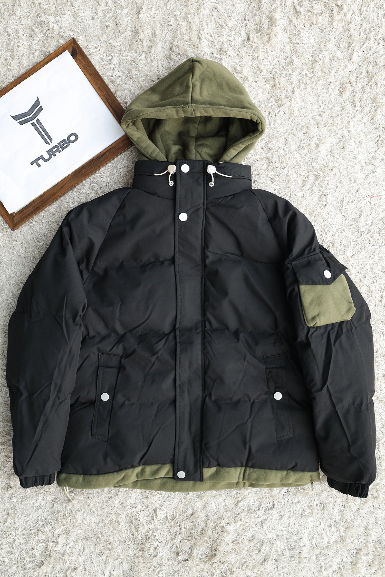 Trendy Hype Dual Zip Hooded Imported Puffer Jacket