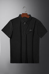 Turbo Holiday Outfit Stitchless Zip Style Men's Polo Shirt In Black