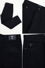 Turbo Men's Wide Leg Baggy Jeans In Black