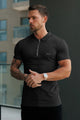 Turbo Signature Script Zip-Placket Men's Polo Shirt
