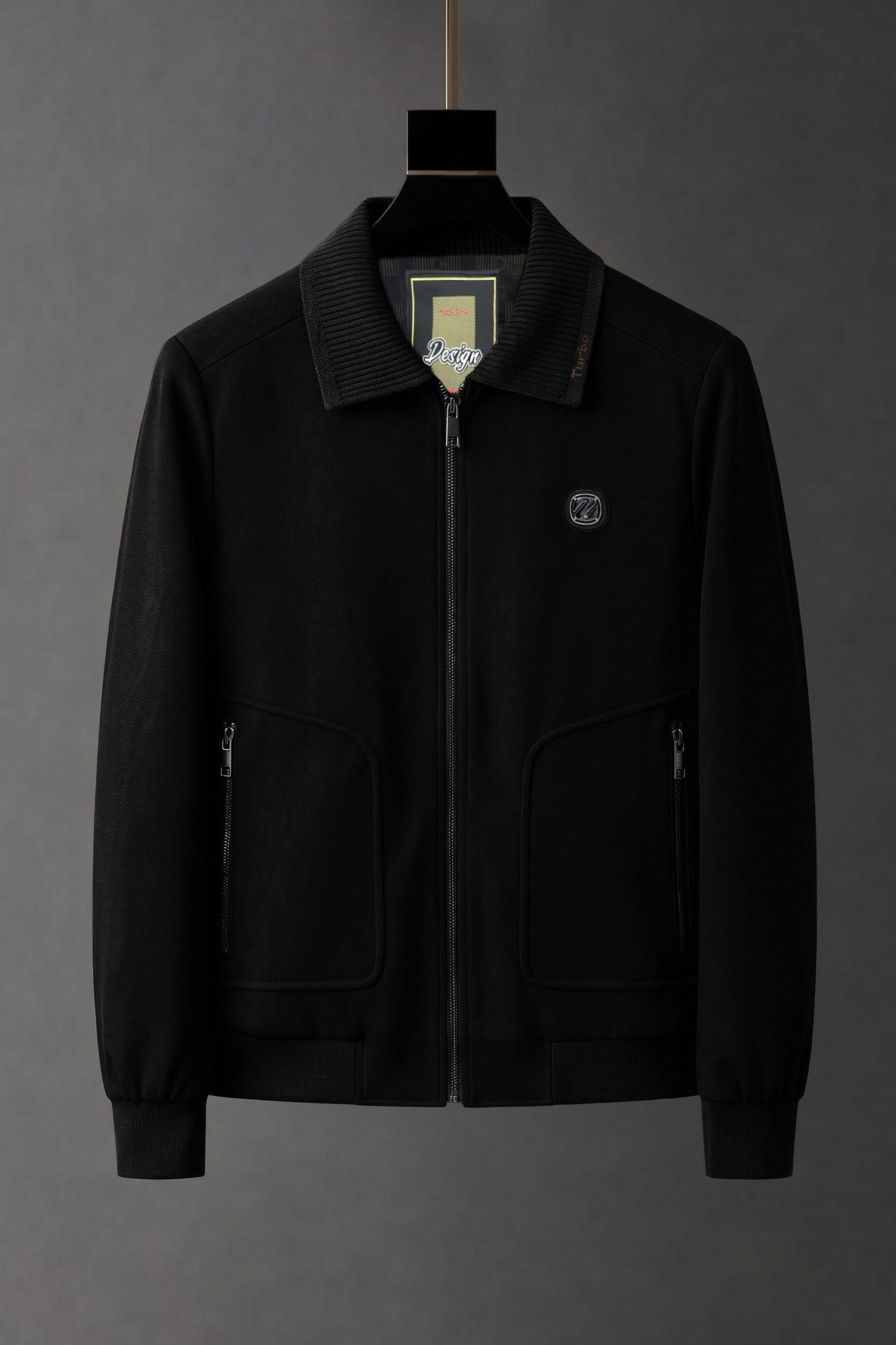 Zipped Blouson Imp Men's Wool Jacket In Black