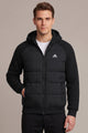 Adds Essentials Hybrid Hooded Imported Puffer Jacket In Black