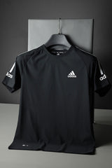 Adds Aeroready 3-Stripes Slub Dry-Fit Tee In Black