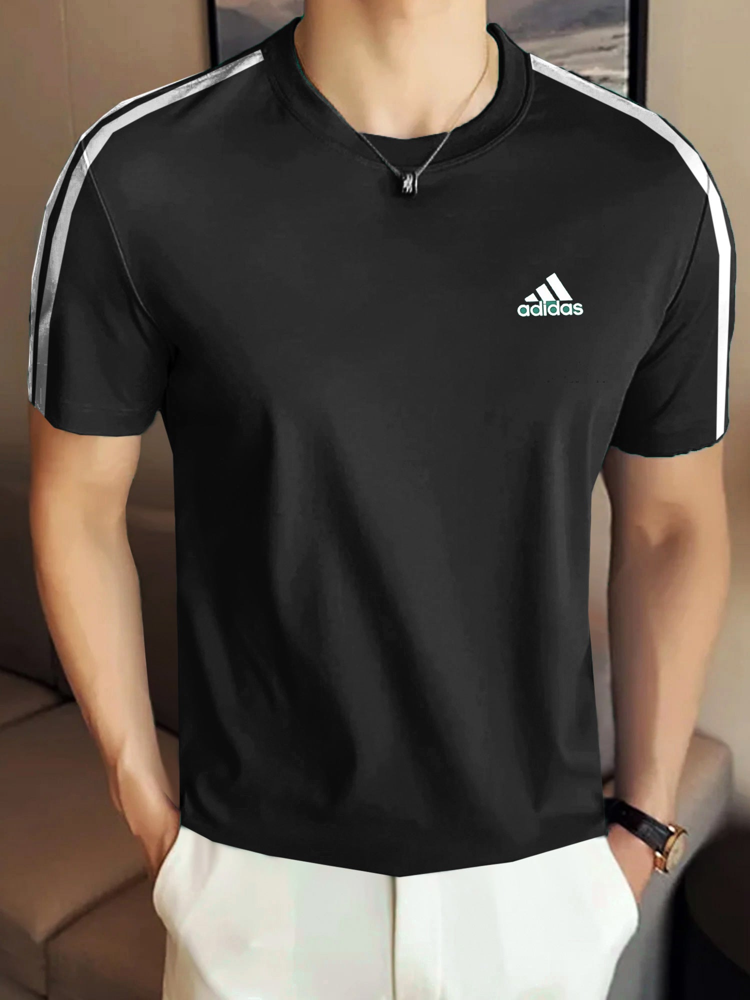 Adds Essentials Classic Strips Round Neck T-Shirt