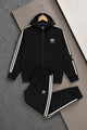 Adds Contrast Triple-Stripe Hooded Men's Co-Ord Set