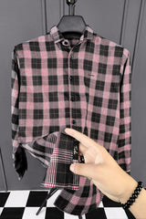 Turbo Plaid Pattern Creation Long Sleeve Cotton Casual Shirt