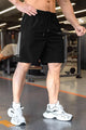 OverSized  All Day Wear Raw Edge Elastic Shorts In Black