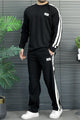 Turbo Iconic Panel Stripe Men's Co-Ord Set In Black