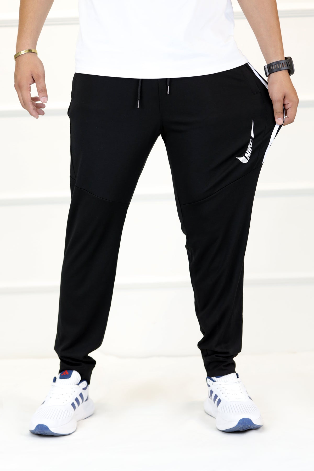 Nke Casual Fashion Teenager Drawstring Sportswear Trouser In Black