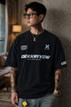 Turbo Casual Graphic Slogan Oversize Men's Tee In Black