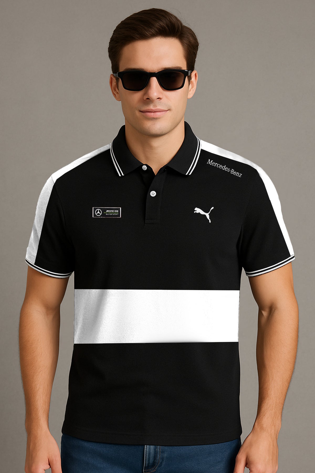 Pma x Mercedes AMG SportsLine Men’s Polo Shirt In Black