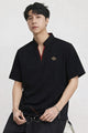 Turbo Moderno Knit V Neck Men's Polo T-Shirt In Black