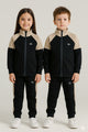 Turbo Raglan Sleeves Panel Full-Zip Unisex Younger Kids Tracksuit In Black