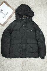 Trnd Man Textured Pocket Style Padded Imported Puffer Jacket In Black