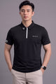 Blman Quarter-Zip Performance Imp Dry-Fit Polo In Black