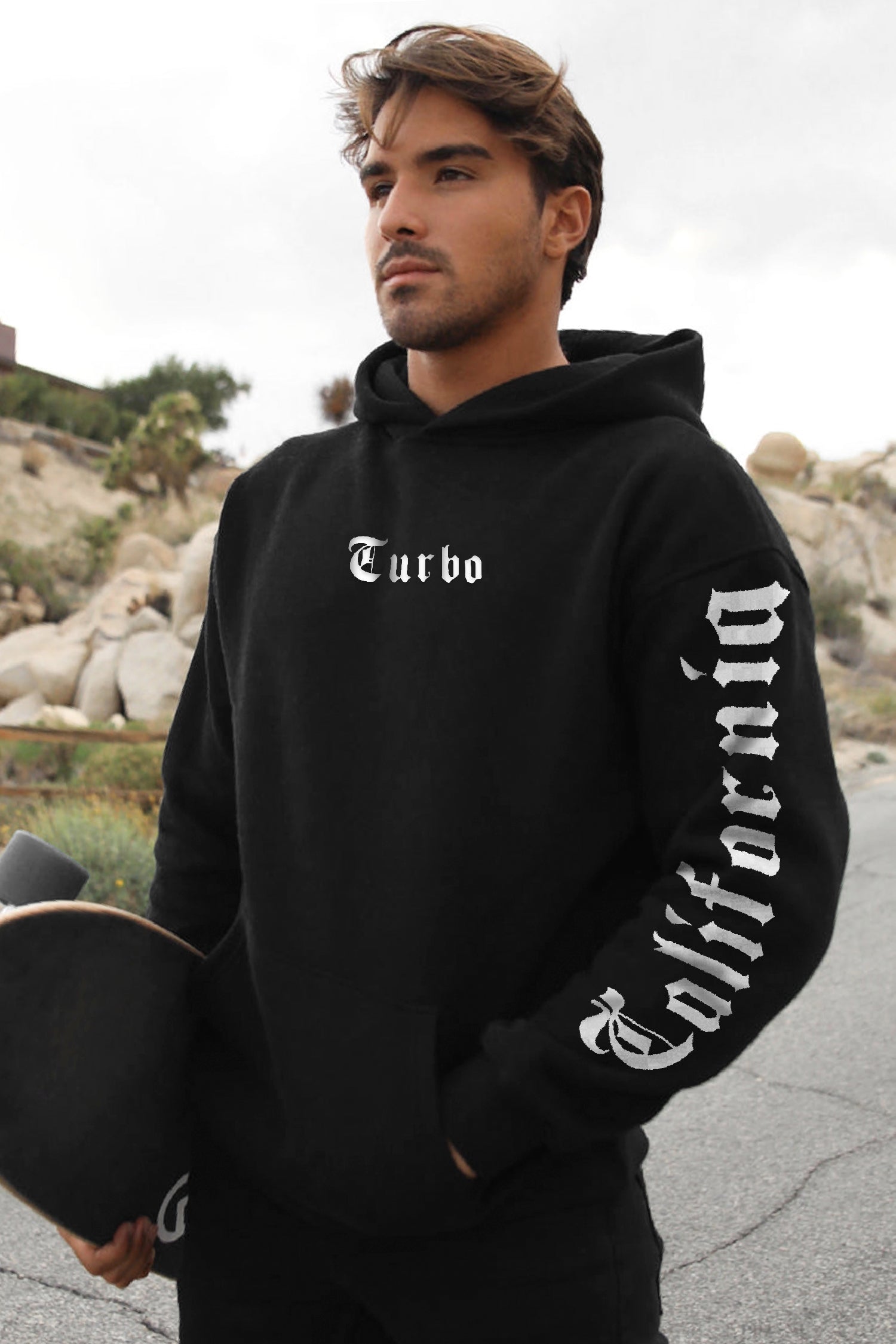 Turbo X Calfrnia Signature Typography Fleece Hoodie