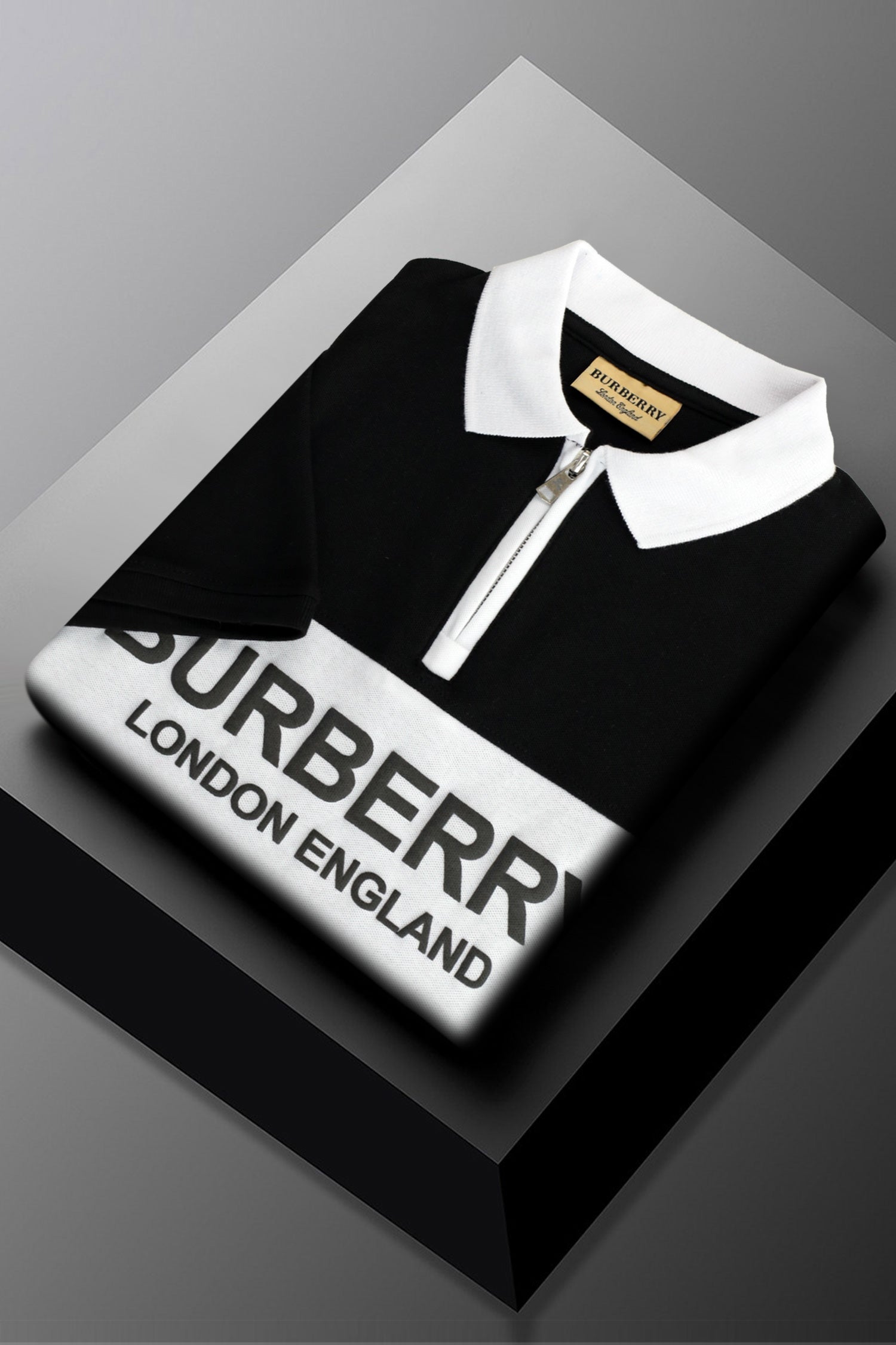 Brbrry 'The Lndn Englnd' Edition Zip Men's Polo Shirt
