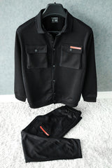 Turbo Pocket Style Men Tracksuit In Black