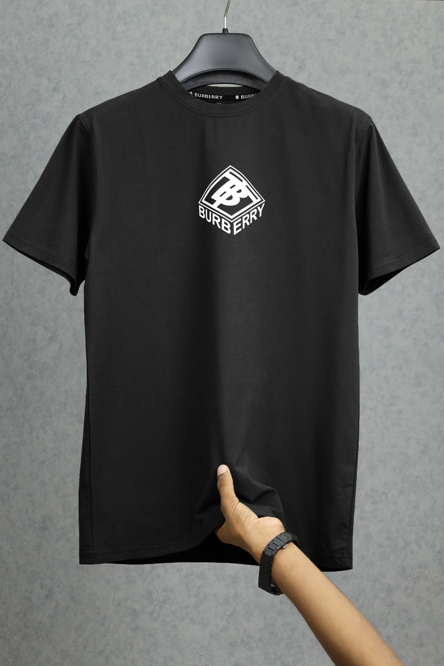 Brbrry Classic Monogram & Logo Tape Crew Neck Tee