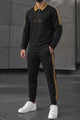 Lro Piana Authentic Style Collar Men's Co-Ord Set In Black
