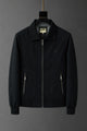 Turbo Textured Stripe Design Imp Men's Wool Jacket In Black
