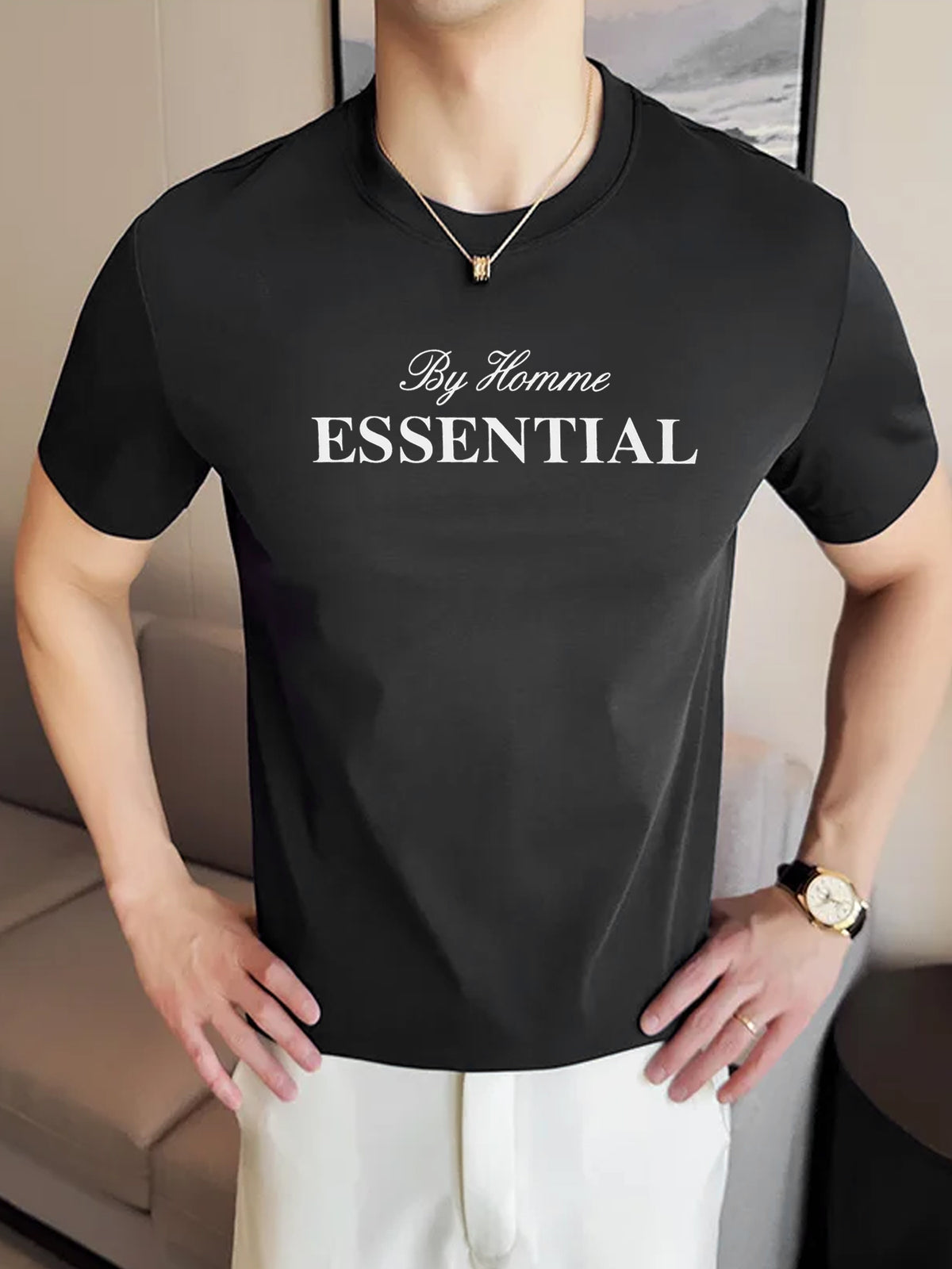 Essen By Homme Signature Logo Round Neck Tee