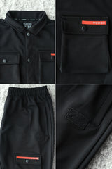 Turbo Pocket Style Men Tracksuit In Black