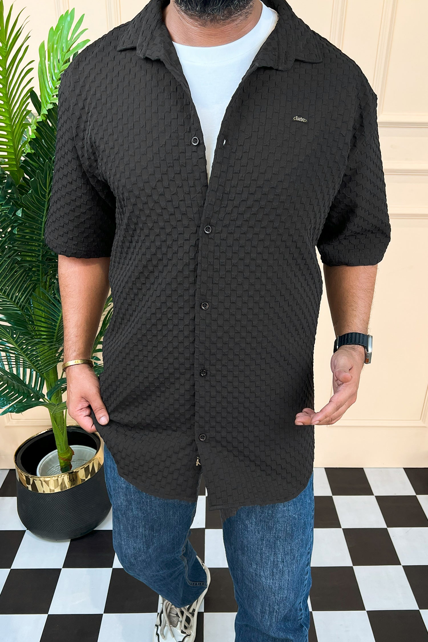 Turbo Popcorn Cuba Waffle Casual Shirt