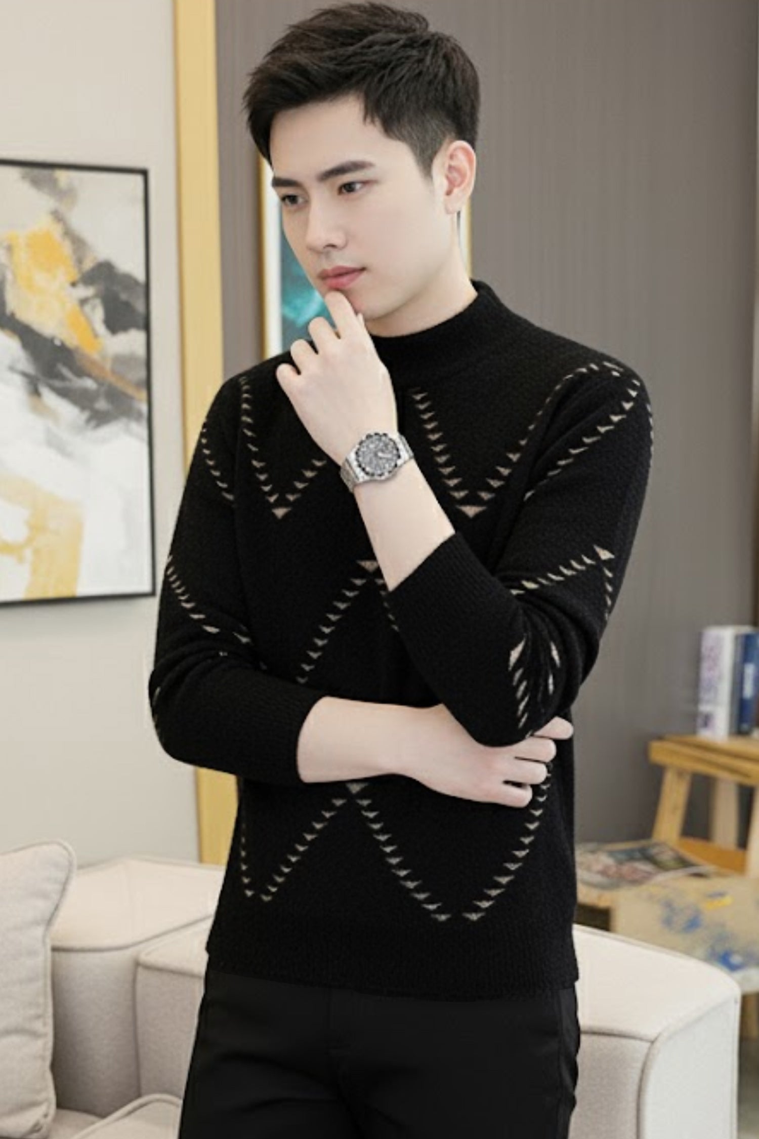 Turbo StyleCast Round Neck Imported Men's Sweater